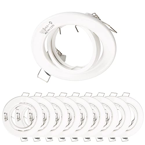 Mextronic Deckeneinbauring-GU10: 6x Einbaurahmen GU10 SET 59mm inkl GU10 Fassung 3753 aus Aluminium für GU10 LED Spot, LED Spot, normale Halogen von Mextronic