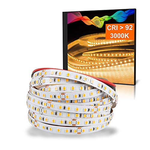 Mextronic LED-Strip/LED-Streifen warmweiß (3000K) - CRI 92, 72W, 5 Meter, 24V, IP20 von Mextronic