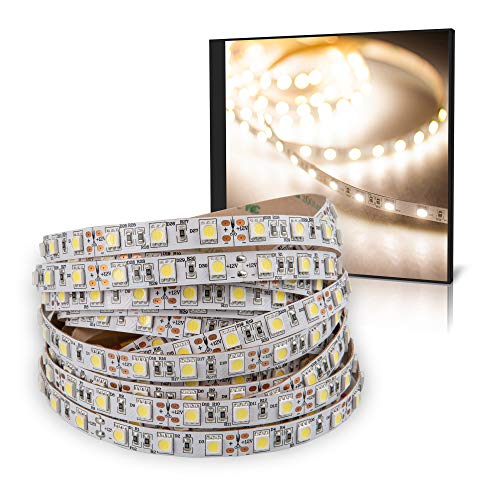 Mextronic LED Streifen LED Band LED Strip 5050 Neutralweiß (4000K) 72W 500CM 12V IP20 von Mextronic