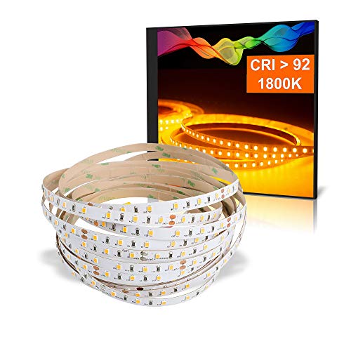 Mextronic LED Strips mit Amberlicht 1800K LED Streifen LED Band LED Strip 2835 Amber (1800K) CRI 92 36W 5 Meter 24V IP20 von Mextronic