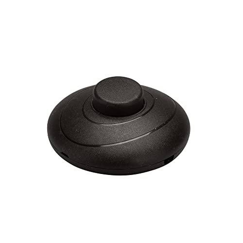 Rundfußschalter Druckschalter in schwarz 250V/2A Schnurzwischenschalter für 1-adrige von Mextronic