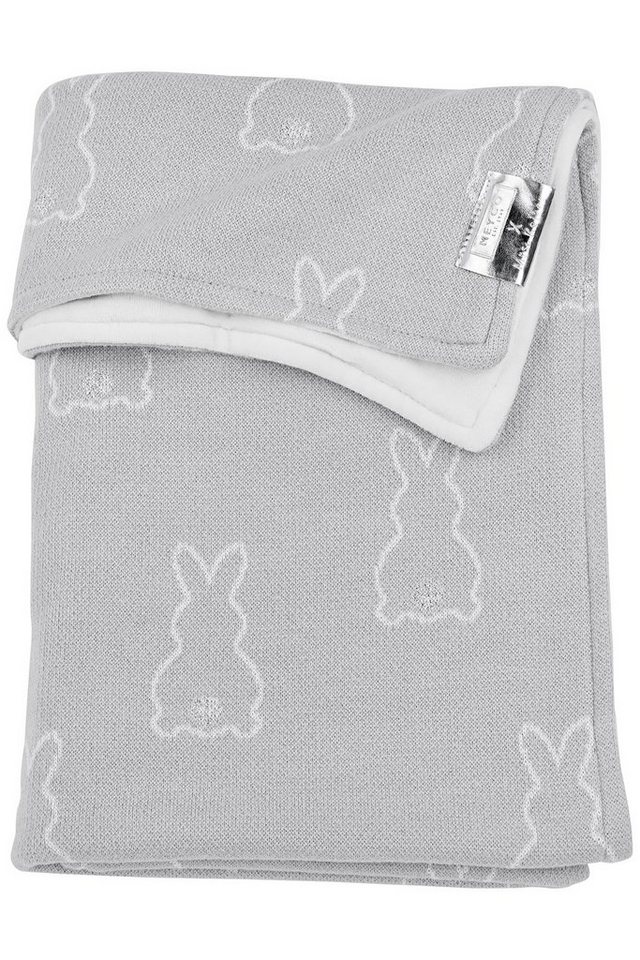 Babydecke Rabbit velvet Silver, Meyco Baby, 75x100cm von Meyco Baby