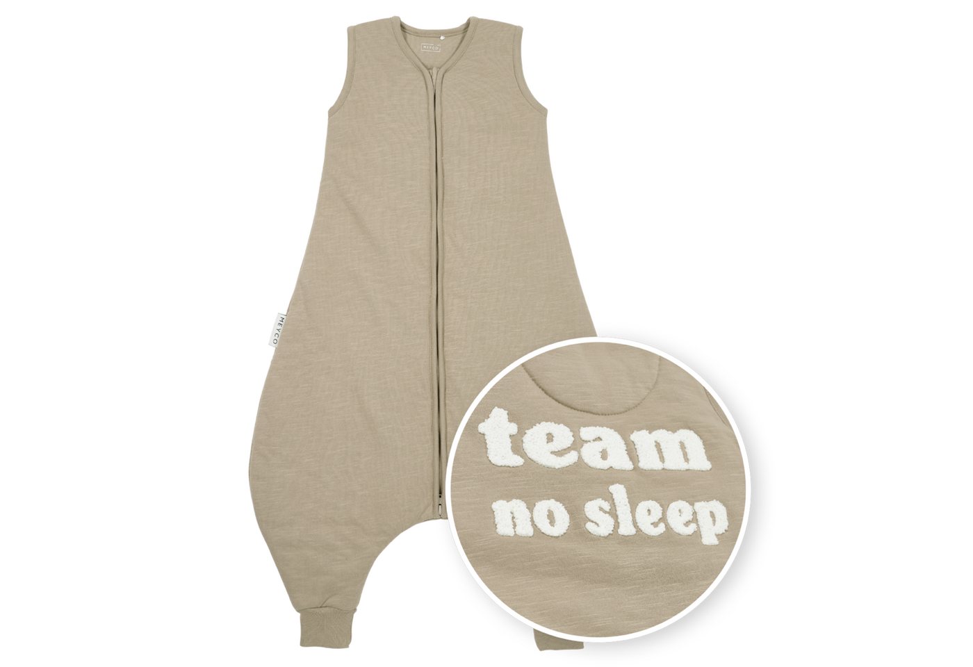 Meyco Baby Babyschlafsack Slub Team No Sleep Taupe/Offwhite (1 tlg), 80cm von Meyco Baby
