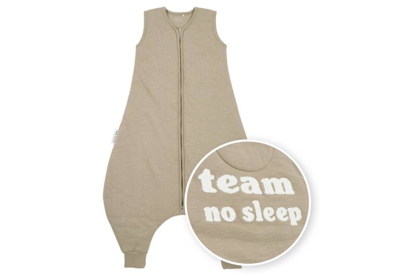 Meyco Baby Babyschlafsack Slub Team No Sleep Taupe/Offwhite (1 tlg), 80cm von Meyco Baby