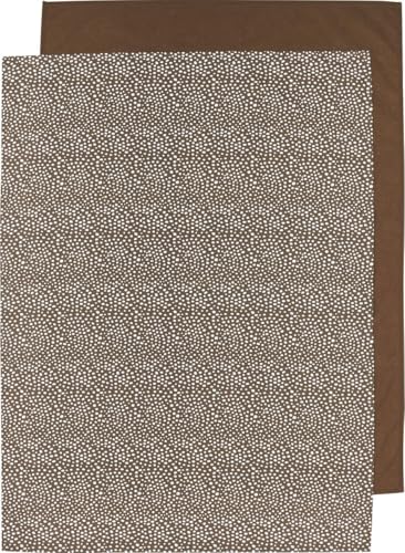 Meyco Baby Bettlaken Cheetah/Uni, Kinderbettlaken (maschinenwaschbar, trocknergeeignet, weiches, 2er Pack, Größe: 100 x 150 cm), Chocolate von Meyco Baby