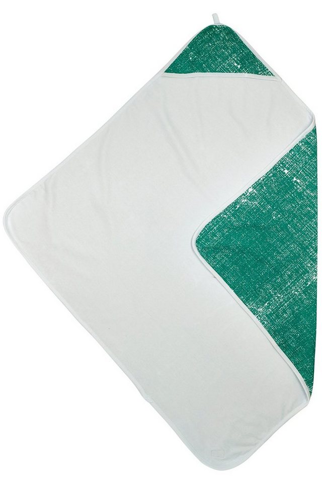 Meyco Baby Kapuzenhandtuch Fine Lines Emerald Green, Jersey (1-St), 90x90cm von Meyco Baby