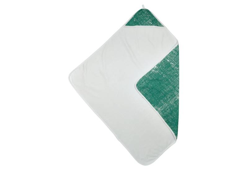 Meyco Baby Kapuzenhandtuch Fine Lines Emerald Green, Jersey (1-St), 90x90cm von Meyco Baby