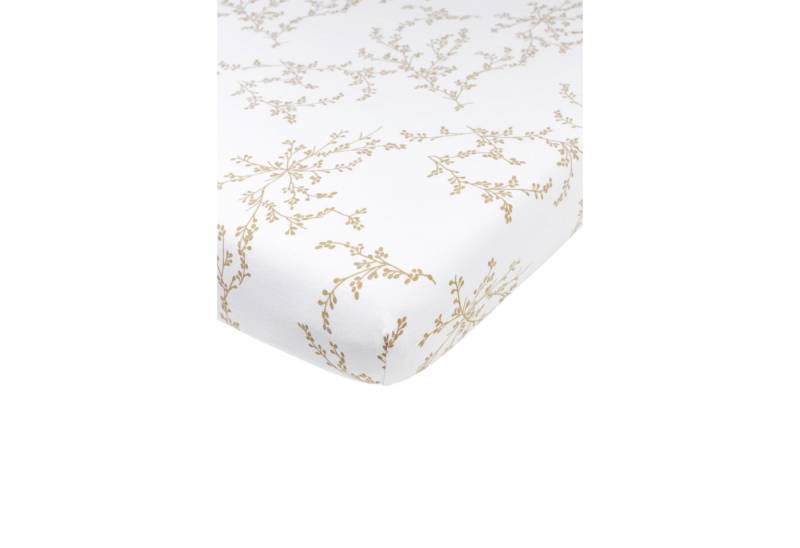 Meyco Baby Spannbettlaken Branches Sand, Jersey, Gummizug: Rundum, (1 Stück), 60x120cm von Meyco Baby