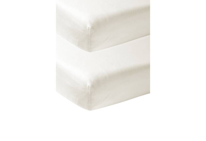 Meyco Baby Spannbettlaken Offwhite, Jersey, Gummizug: Rundum, (2 Stück), 50x90cm - 2-Pack von Meyco Baby