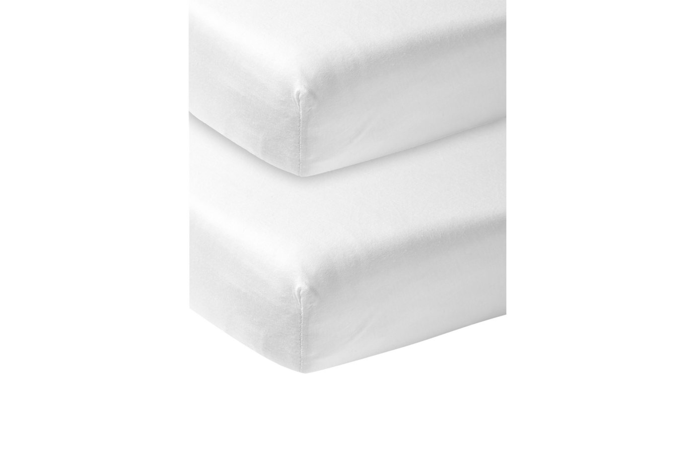 Meyco Baby Spannbettlaken White, Jersey, Gummizug: Rundum, (2 Stück), 60x120cm - 2-Pack von Meyco Baby
