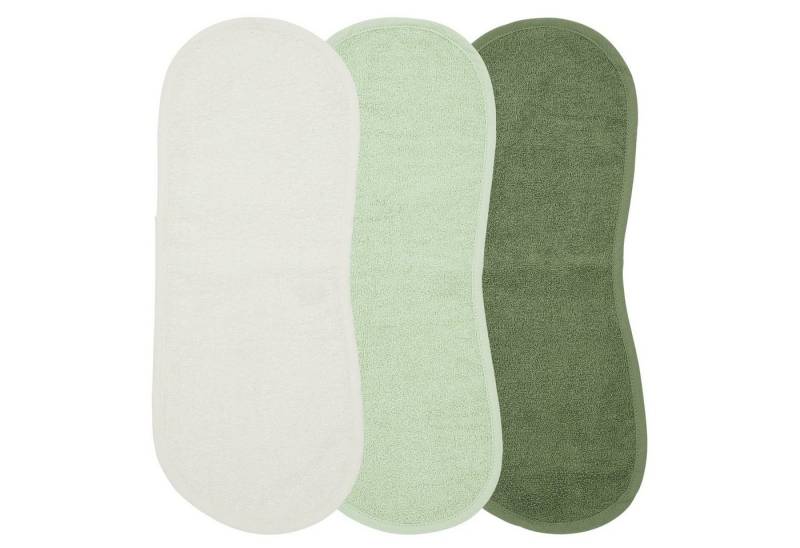 Meyco Baby Spucktuch Uni Offwhite/Soft Green/Forest Green, (3-tlg), 53x20cm von Meyco Baby