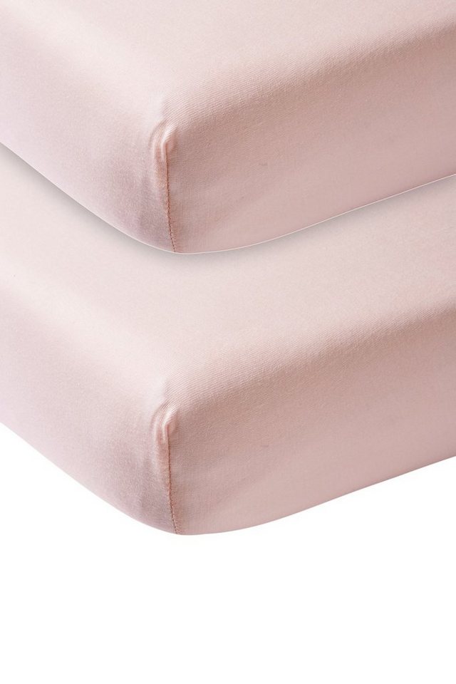 Spannbettlaken Uni Light Pink, Meyco Baby, Jersey, Gummizug: Rundum, (2 Stück), 40x80/90cm von Meyco Baby