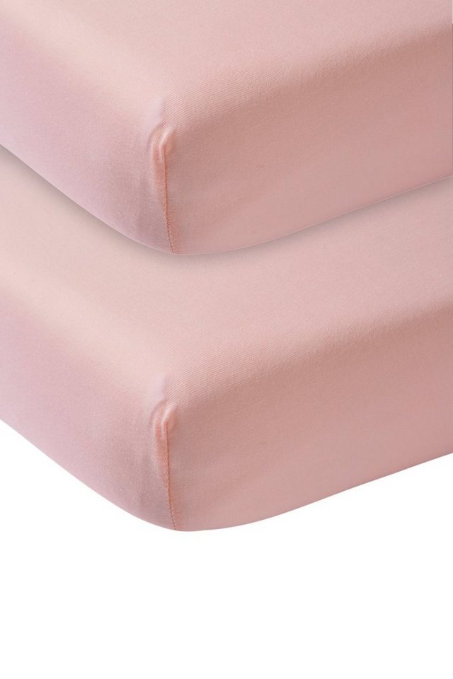 Spannbettlaken Uni Old Pink, Meyco Baby, Jersey, Gummizug: Rundum, (2 Stück), 40x80/90cm von Meyco Baby