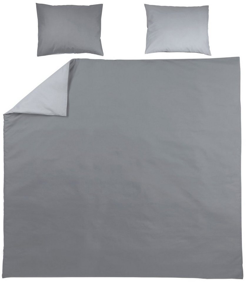 Bettbezug Uni Grey/Light Grey, Meyco Home, 240x200/220cm von Meyco Home