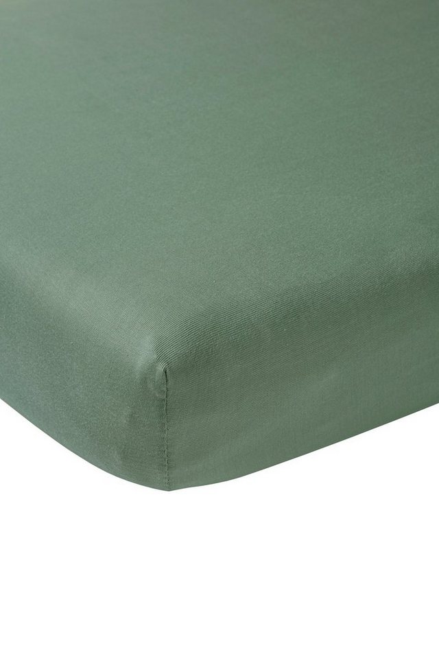 Spannbettlaken Uni Forest Green, Meyco Home, Jersey, Gummizug: Rundum, (1 Stück), 90x210/220cm von Meyco Home