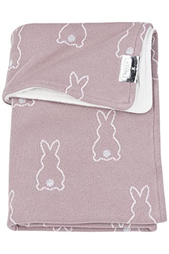 Meyco Baby X Mrs.Keizer Rabbit Velvet Babydecke, gestrickte Wiegedecke (aus 80 % Baumwolle und 20 % Polyester, vielseitig einsetzbar, einfache Pflege, atmungsaktiv, Größe: 75 x 100 cm), Lila von MEYCO