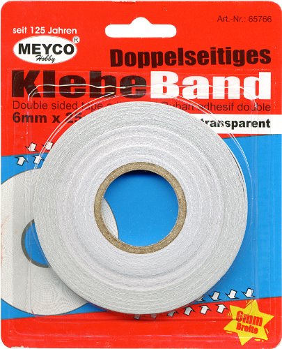 Doppelseitiges Klebeband 6mm x 25 m transparent Doppelseitiges Klebeband 6mm x 25 m transparent von Meyco