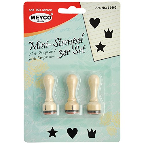 Holzstempel Stern, Herz, Krone -3er Set- von Meyco