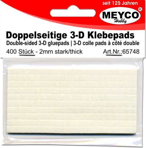 Klebepads 3D doppelseitig - 2mm - 400Stück. von Meyco