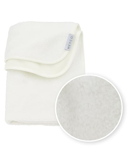 Meyco Baby Bouclé Reisedecke (Babydecke aus Polyester, besonders weich & warm, praktisch für unterwegs, Babyzubehör in 75 x 100 cm, Baby Erstausstattung), Offwhite von Meyco