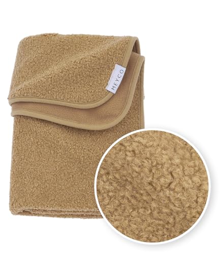 Meyco Baby Bouclé Reisedecke (Babydecke aus Polyester, besonders weich & warm, praktisch für unterwegs, hochwertiges Babyzubehör, 75 x 100 cm), Toffee von Meyco