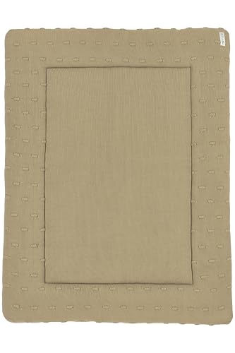 MEYCO Baby Knots Laufgittereinlage, Baby Laufstalleinlage (Laufgitterpolster für Babys, Spielmatte für Laufstall, Oberseite aus 100% Baumwolle, besonders weich und bequem, 77 x 97 cm), Taupe von Meyco