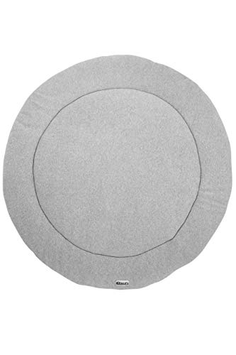 Meyco Knit Basic Velvet Laufstalleinlage rund (Baby Spielmatte, rundes Design, Oberseite: 100% gestrickte Baumwolle, Unterseite: Samt, besonders weich und bequem, Durchmesser: 95 cm), Grey melange von Meyco
