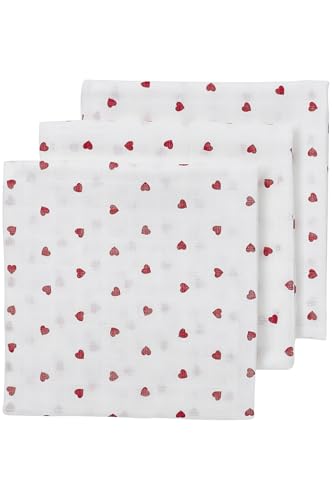 Meyco Baby Musselin Mullwindeln - Sweet Heart Red - 70x70cm - 3er Pack von Meyco