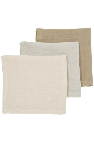 Meyco Baby Spucktücher - Uni Soft Sand/Greige/Taupe - 30x30cm - 3er Pack, 169.000.CE.02.M3 von Meyco