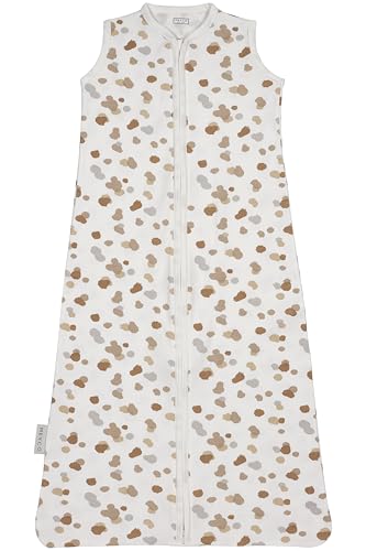 Meyco Baby Stains Babyschlafsack, Schlummersack (100% Baumwolle, hautfreundlich, sichere Passform, langer Reißverschluss, Sommerschlafsack, Größe: 70 cm), Neutral von Meyco