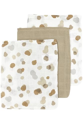 Meyco Baby Stains Waschhandschuhe, 3-teilig (Waschlappen, Babywaschlappen aus 100% Baumwolle, saugstark & schnelltrocknend, multifunktional), Sand von Meyco