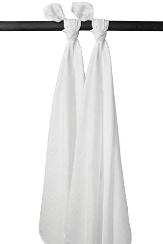 Meyco Baby Uni Swaddle Pucktücher, 2-teilig (Wickeltücher, Mulltücher aus 100% Baumwolle, saugstark & schnelltrocknend, multifunktional), White Meyco Baby Uni Swaddle Pucktücher, 2-teilig (Wickeltücher, Mulltücher aus 100% Baumwolle, saugstark & schnelltrocknend, multifunktional), White von Meyco