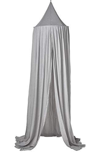 Meyco Baby Uni Betthimmel, Babyhimmel (Baldachin aus Baumwolle und Polyester, geschützte Umgebung, warme Atmosphäre, einfache Befestigung, weiche Textur, waschbar, Größe: 55 x 240 cm), Light Grey von Meyco