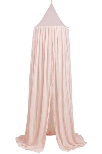 Meyco Baby Uni Betthimmel, Babyhimmel (Baldachin aus Baumwolle und Polyester, geschützte Umgebung, warme Atmosphäre, einfache Befestigung, weiche Textur, waschbar, Größe: 55 x 240 cm), Soft pink von Meyco