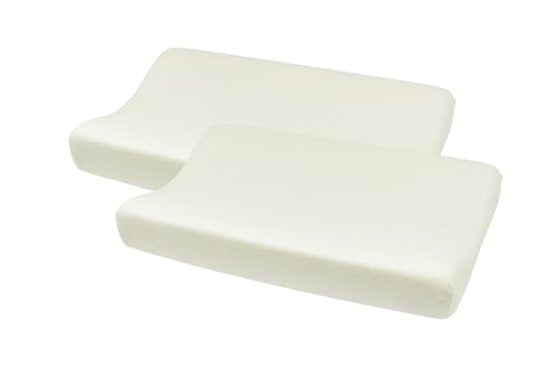 Meyco Baby Uni Frottee Wickelauflagenbezug, 2-teilig (Bezug aus 80% Baumwollfrottee, weich und hautfreundlich, feuchtigkeitsabsorbierend, waschbar, trocknergeeignet, Größe: 50 x 70 cm), Offwhite von Meyco