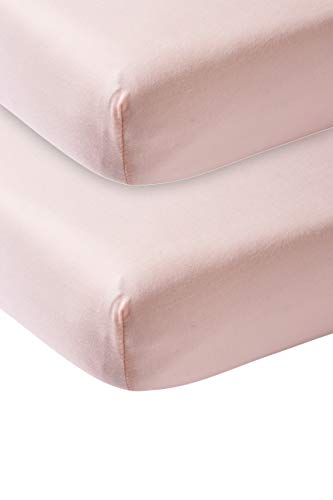 Meyco Baby Spannbettlaken Kinderbett - Uni Light Pink - 60x120cm - 2er Pack von Meyco