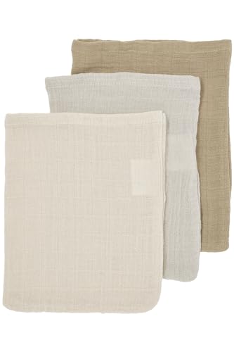 Meyco Baby Waschhandschuhe - Uni Soft Sand/Greige/Taupe - 20x17cm - 3er Pack von Meyco