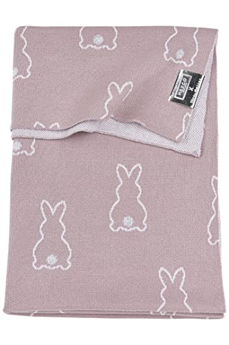 MEYCO Baby X MrsKeizer Rabbit Babydecke, gestrickte Wiegedecke (aus 100% weicher Baumwolle, vielseitig einsetzbar, einfache Pflege, atmungsaktiv, Größe: 75 x 100 cm), Lila von Meyco