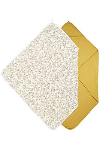 MEYCO Baby Cheetah/Uni Kapuzentuch, 2er Pack, Badetuch (aus 2-lagiger weicher 100% Baumwolle, pflegeleicht, maschinenwaschbar, einfach kombinierbar, Größe: 80 x 80 cm), Honig Gold MEYCO Baby Cheetah/Uni Kapuzentuch, 2er Pack, Badetuch (aus 2-lagiger weicher 100% Baumwolle, pflegeleicht, maschinenwaschbar, einfach kombinierbar, Größe: 80 x 80 cm), Honig Gold von Meyco