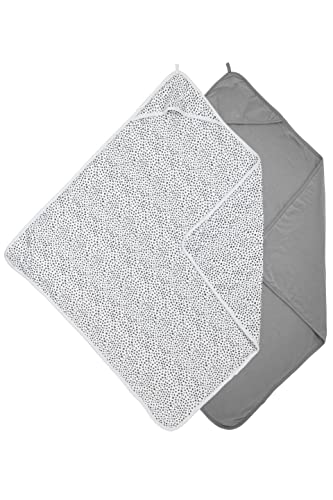 Meyco Baby Cheetah/Uni Kapuzentuch, 2er Pack, Badetuch (aus 2-lagiger weicher 100% Baumwolle, pflegeleicht, maschinenwaschbar, einfach kombinierbar, Größe: 80 x 80 cm), Grau Meyco Baby Cheetah/Uni Kapuzentuch, 2er Pack, Badetuch (aus 2-lagiger weicher 100% Baumwolle, pflegeleicht, maschinenwaschbar, einfach kombinierbar, Größe: 80 x 80 cm), Grau von Meyco
