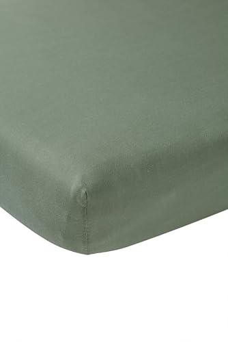 Meyco Home Basic Jersey Uni Spannbettlaken Doppelbett (Bettlaken mit weicher Jersey-Qualität, aus 100% Baumwolle, perfekte Passform durch Rundum-Gummizug, Maße: 160 x 210/220 cm), Waldgrün von Meyco
