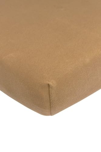 Meyco Home Basic Jersey Uni Spannbettlaken Doppelbett (Bettlaken mit weicher Jersey-Qualität, aus 100% Baumwolle, perfekte Passform durch Rundum-Gummizug, Maße: 180 x 210/220 cm), Toffee von Meyco