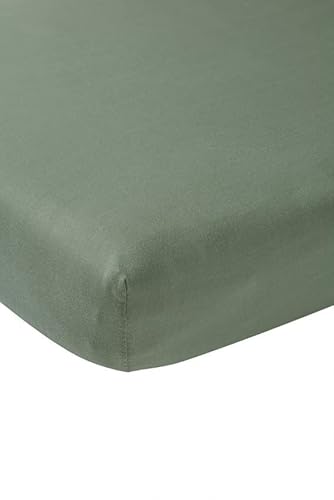 Meyco Home Basic Jersey Uni Spannbettlaken Doppelbett (Bettlaken mit weicher Jersey-Qualität, aus 100% Baumwolle, perfekte Passform durch Rundum-Gummizug, atmungsaktiv, Maße: 160 x 200 cm), Waldgrün von Meyco