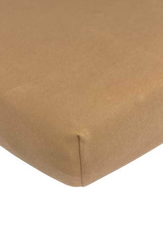 Meyco Home Basic Jersey Uni Spannbettlaken Doppelbett (Bettlaken mit weicher Jersey-Qualität, aus 100% Baumwolle, perfekte Passform durch Rundum-Gummizug, atmungsaktiv, Maße: 140 x 200 cm), Toffee von Meyco
