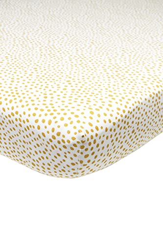 Meyco Baby Cheetah Spannbettlaken für das Kinderbett (Bettlaken aus 100% Jersey-Baumwolle, extra weich, atmungsaktiv, perfekte Passform durch Rundum-Gummizug, Größe: 70 x 140 cm), Honig Gold von Meyco