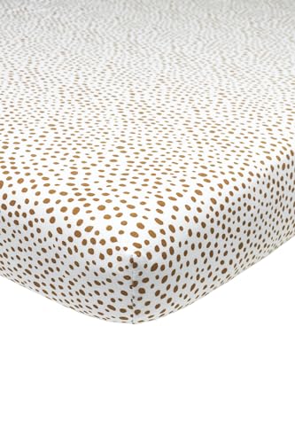 Meyco Home Basic Jersey Cheetah Spannbettlaken für 1-Person (Bettlaken mit weicher Jersey-Qualität, aus 100% Baumwolle, perfekte Passform durch Rundum-Gummizug, Maße: 90 x 200 cm), Camel von Meyco