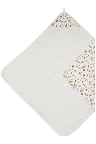 Meyco Kapuzentuch Stains, Baby-Badetuch (Baby-Bademantel aus 100% Baumwolle, schnell trocknend, Größe: 90 x 90 cm, Babyhandtuch Kapuze), Neutral von Meyco
