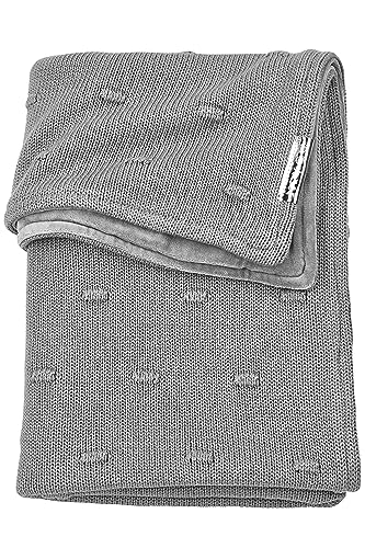 Meyco Baby Knots Velvet Babydecke, gestrickte Wiegedecke (aus 80% Baumwolle und 20% Polyester, vielseitig einsetzbar, einfache Pflege, atmungsaktiv, Größe: 100 x 150 cm), Grau Meyco Baby Knots Velvet Babydecke, gestrickte Wiegedecke (aus 80% Baumwolle und 20% Polyester, vielseitig einsetzbar, einfache Pflege, atmungsaktiv, Größe: 100 x 150 cm), Grau von Meyco