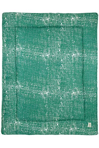 Meyco Baby Laufgittereinlage - Fine Lines Emerald Green - 77x97cm - Einzelpackung von Meyco