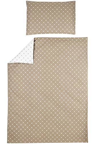 MEYCO Baby X Mrs.Keizer Louis Bettwäsche, Kinderbett (atmungsaktives Material, Bettbezug aus 100% Baumwolle, inklusive Kopfkissenbezug, Maschinenwaschbar, Maße: 100 x 135 cm), Taupe von Meyco